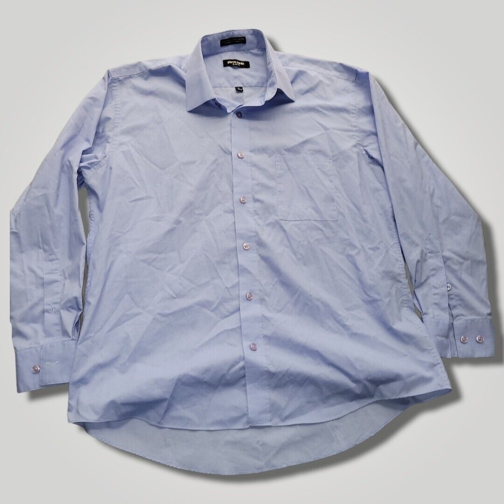 Pierre Cardin Men's Blue Shirt, Size L, 16/16½ 32-33 Long sleeve Button Slim Fit